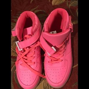 LED shoes neon pink shoes